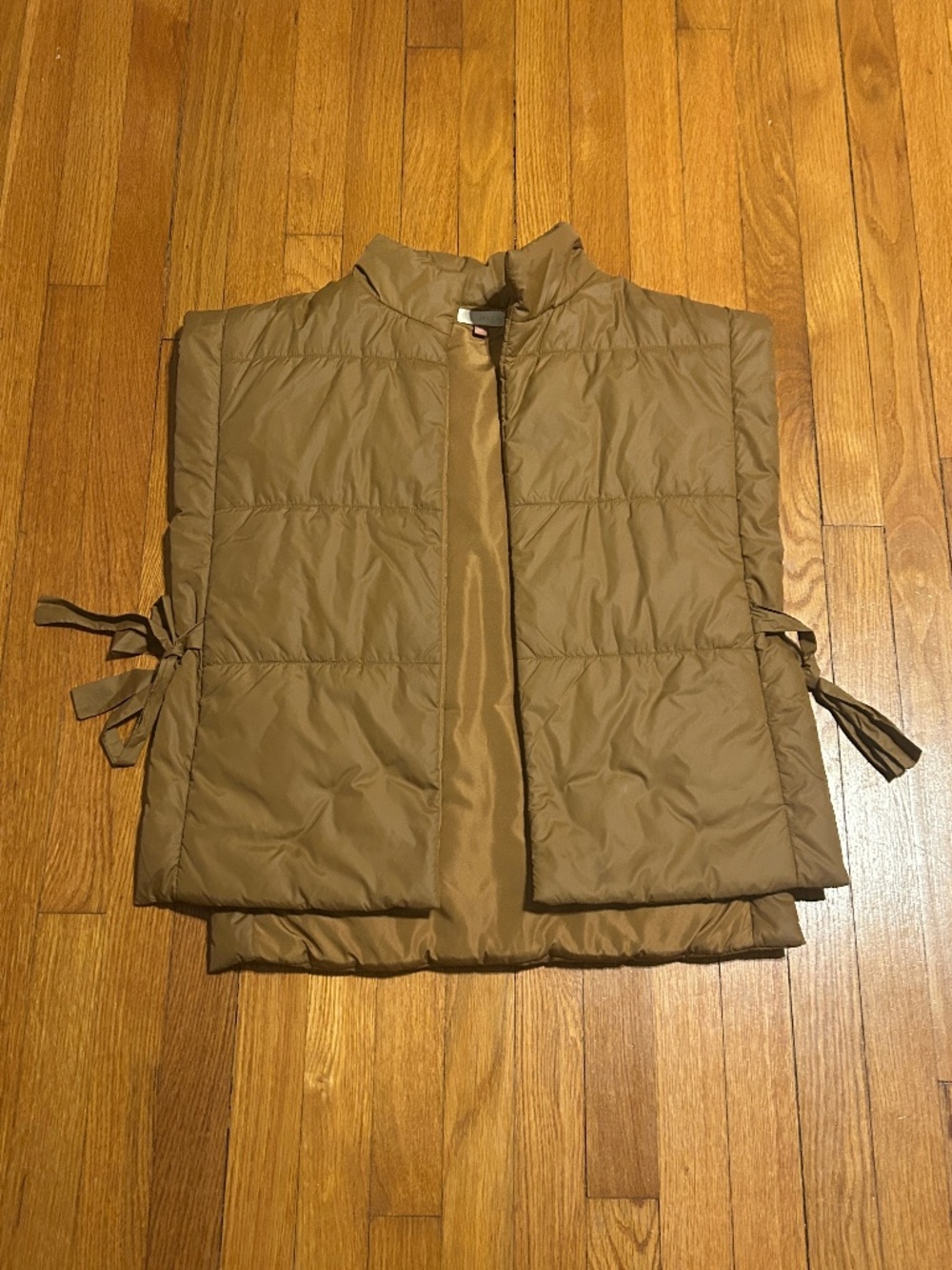 Anthropologie Pilcro Brown Tan Puffer Jacket Side Ties Women’s One Size